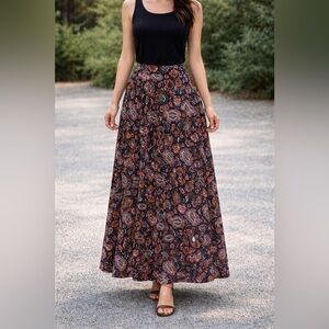 LuLaRoe Colorful Paisley Maxi Skirt Floy Skirt Large Comfortable Stretch
